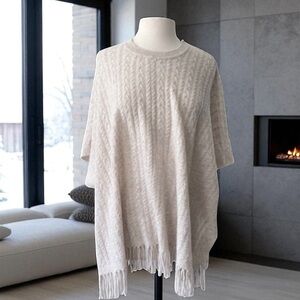 New! ALASHAN WOOL BRAIDED PONCHO ONE SIZE O/S